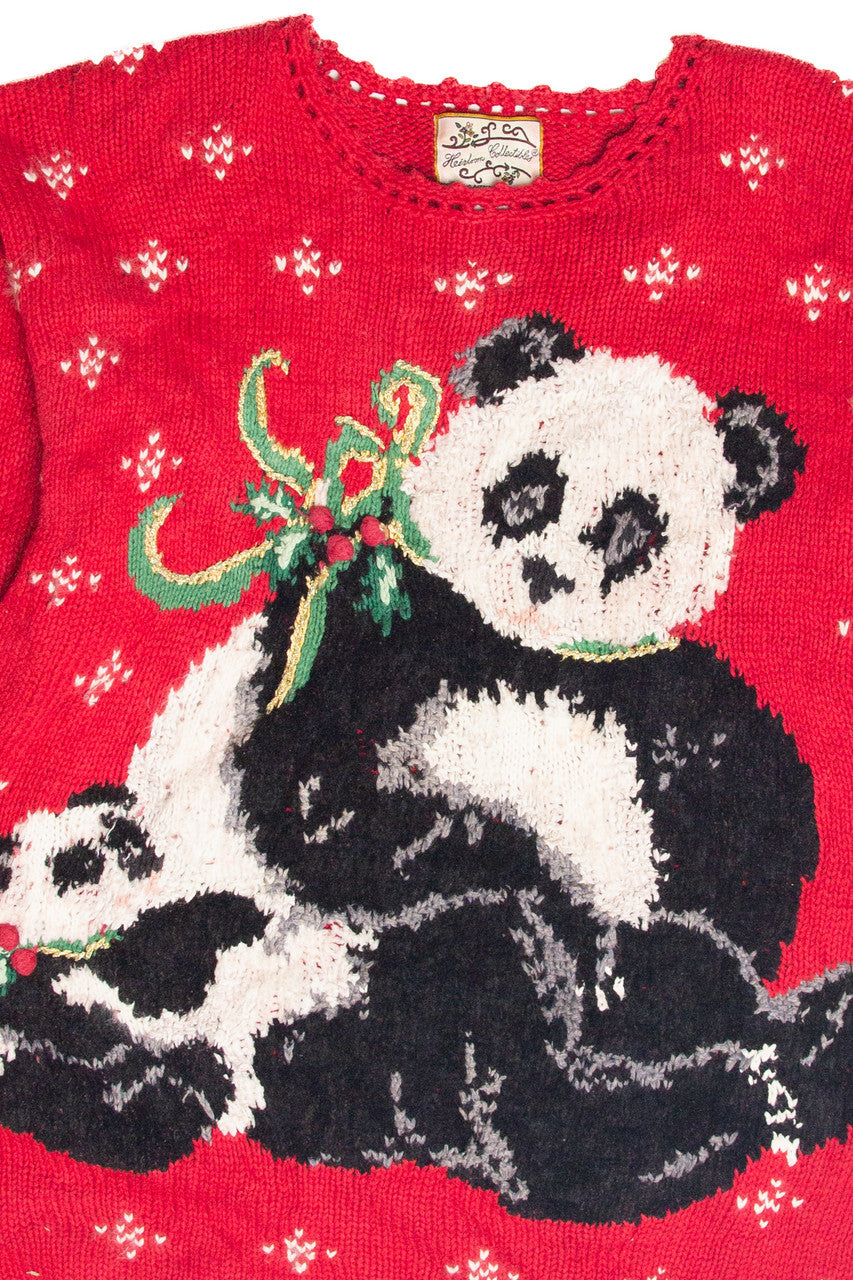 Vintage Panda Ugly Christmas Pullover 63215