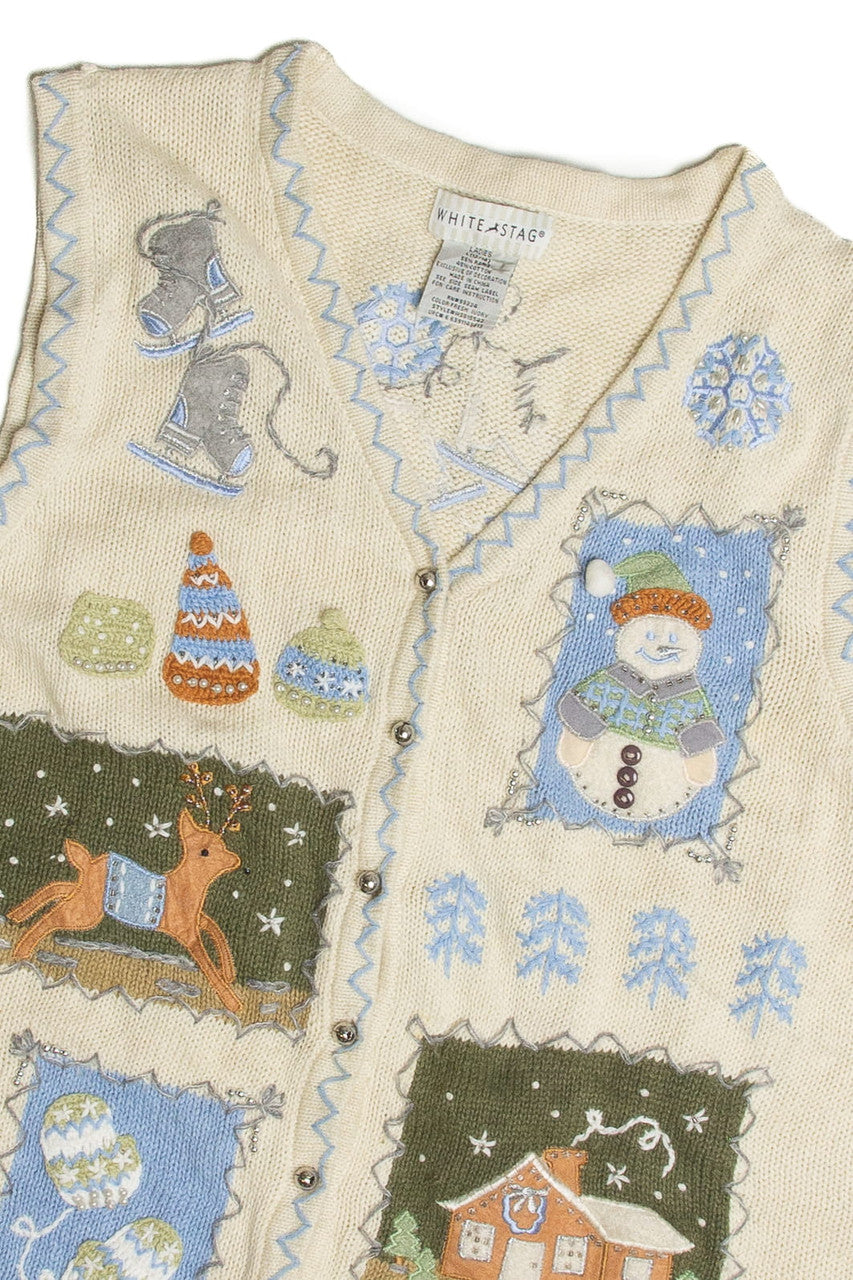 Vintage White Ugly Christmas Vest 62573