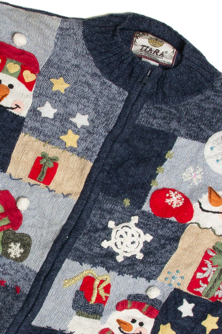 Vintage Blue Ugly Christmas Cardigan 62402