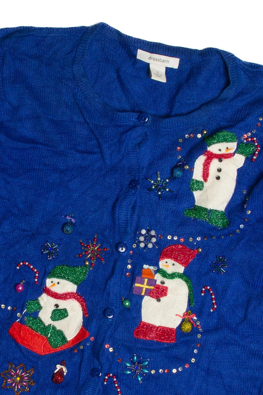 Vintage Blue Ugly Christmas Cardigan 62316