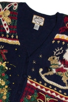 Vintage Blue Ugly Christmas Cardigan 62706