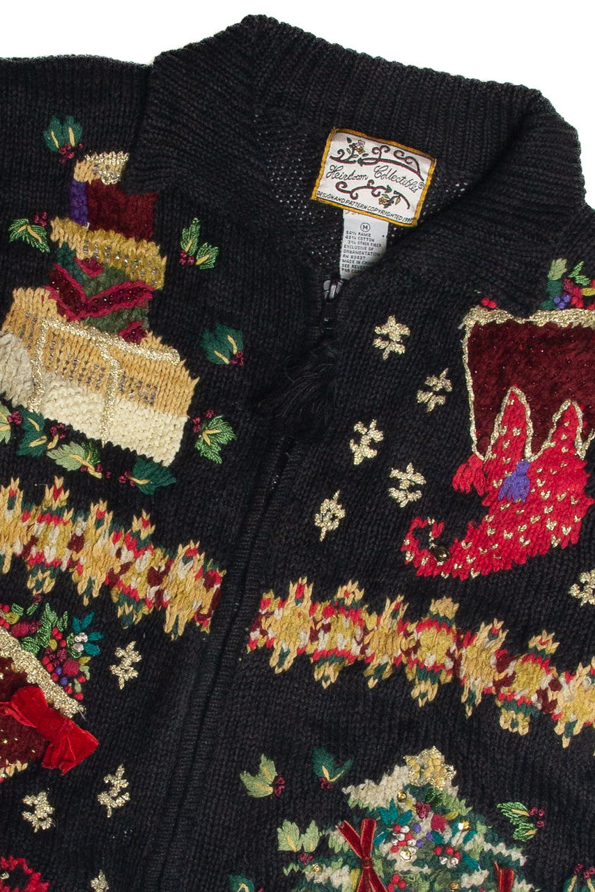 Vintage Black Ugly Christmas Cardigan 59804
