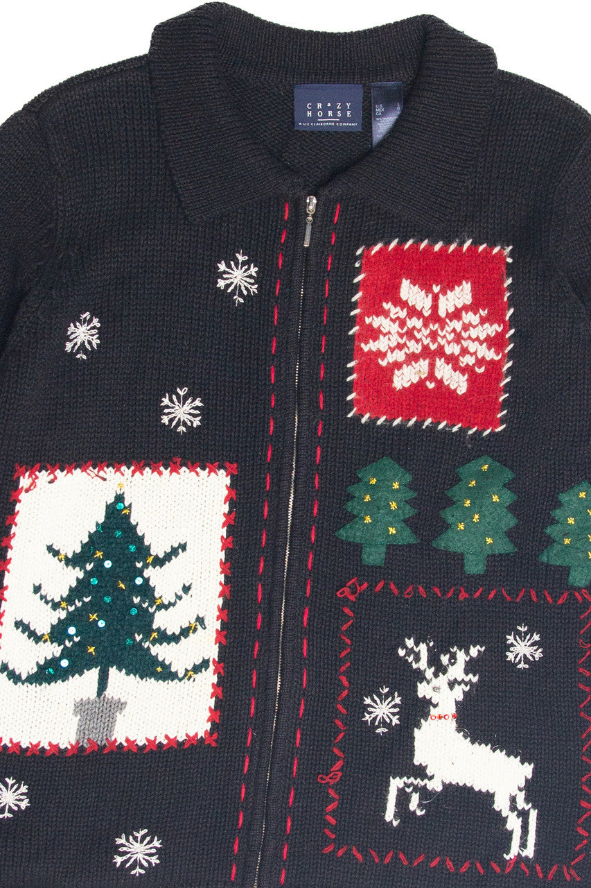 Vintage Black Ugly Christmas Cardigan 63099