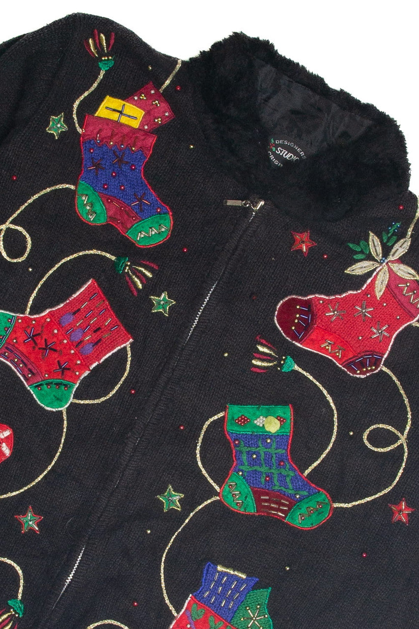 Vintage Black Ugly Christmas Cardigan 62392