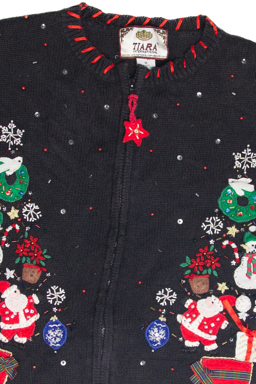 Vintage Black Ugly Christmas Cardigan 63216