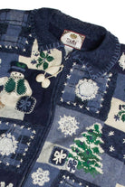 Vintage Blue Ugly Christmas Cardigan 60918