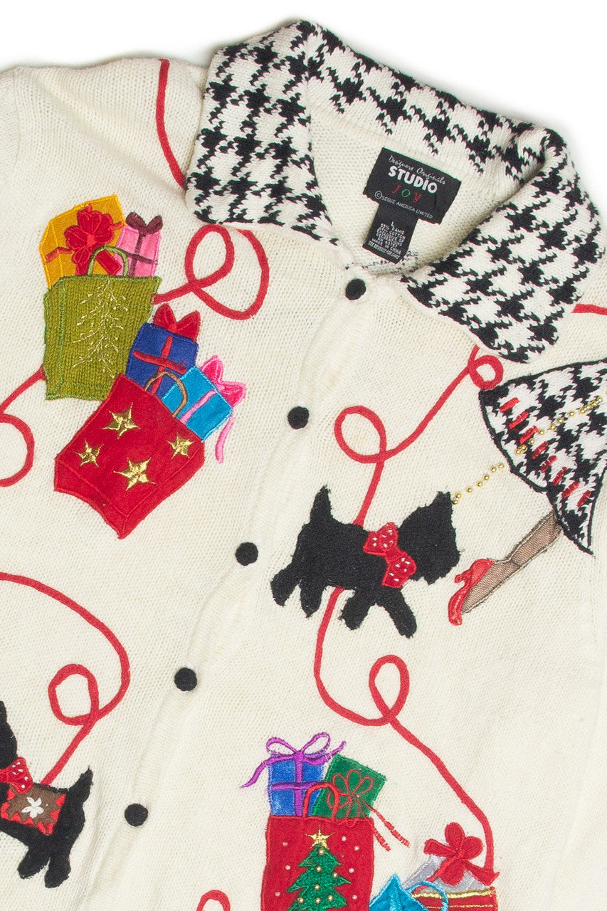 Vintage White Ugly Christmas Cardigan 62385