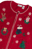 Vintage Red Ugly Christmas Cardigan 62709