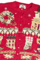 Vintage Red Ugly Christmas Cardigan 63381