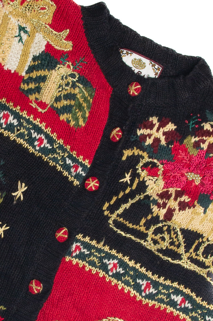 Vintage Black Ugly Christmas Cardigan 62432