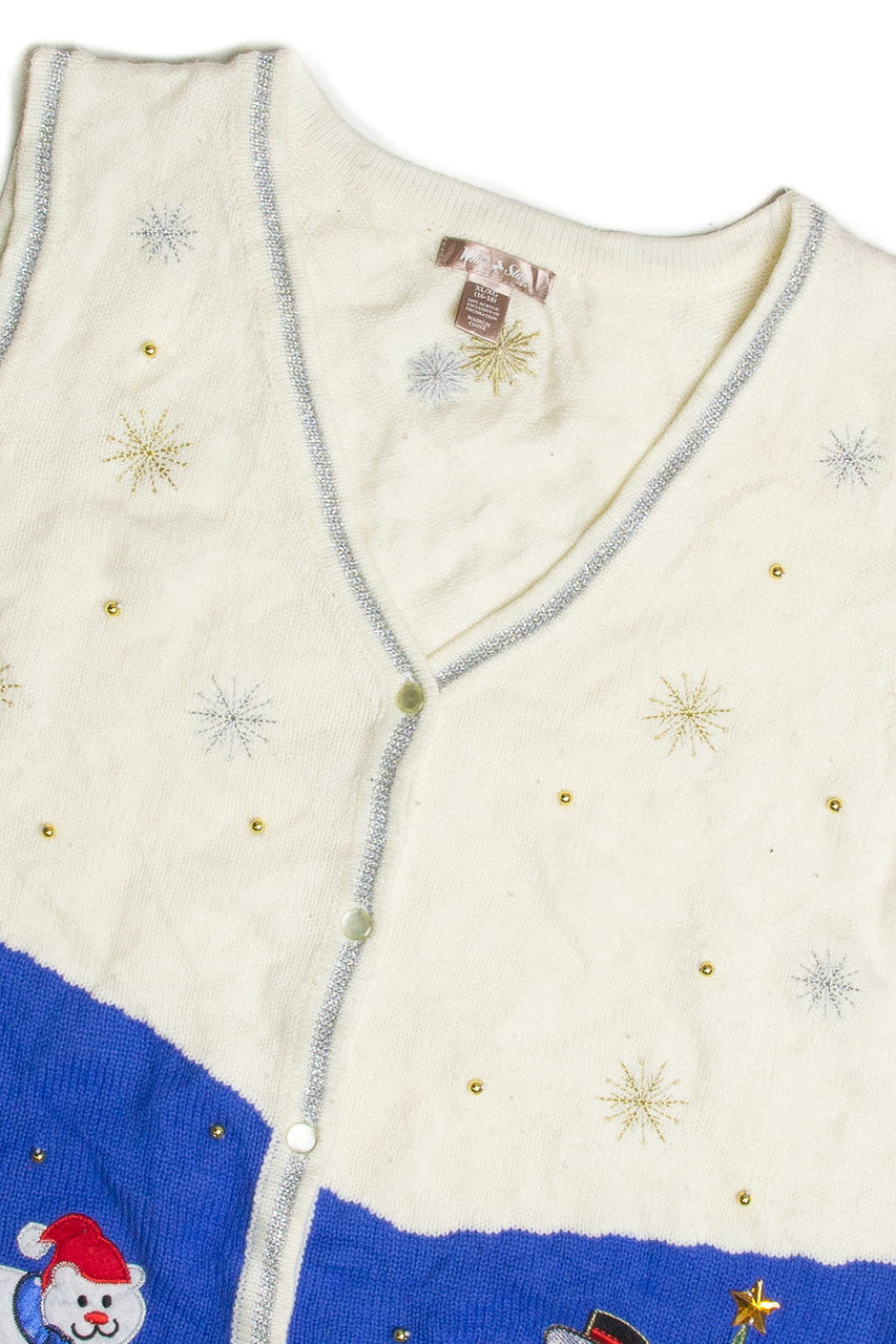 Vintage White Ugly Christmas Vest 62281