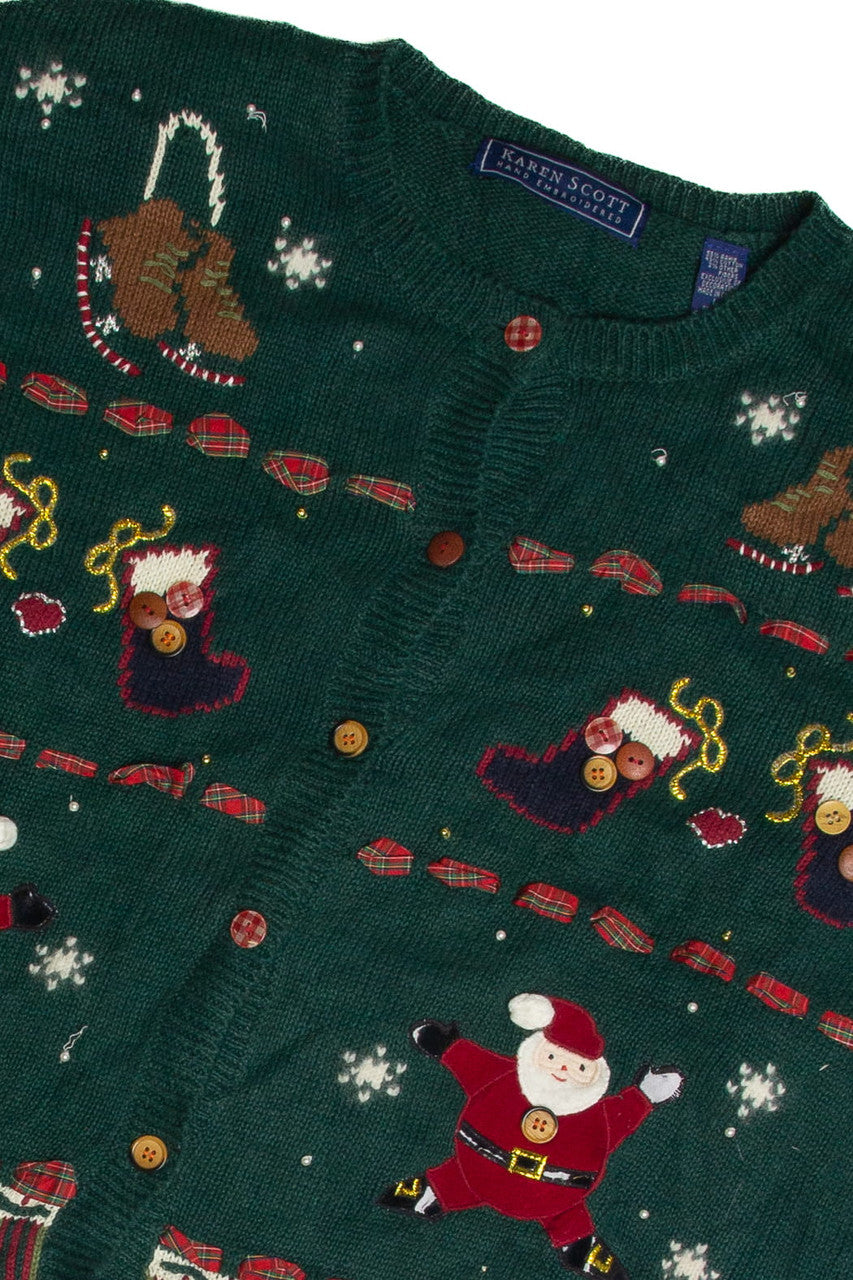 Vintage Green Ugly Christmas Cardigan 62449