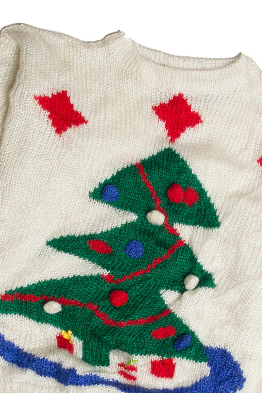 Vintage White Ugly Christmas Sweater 62843