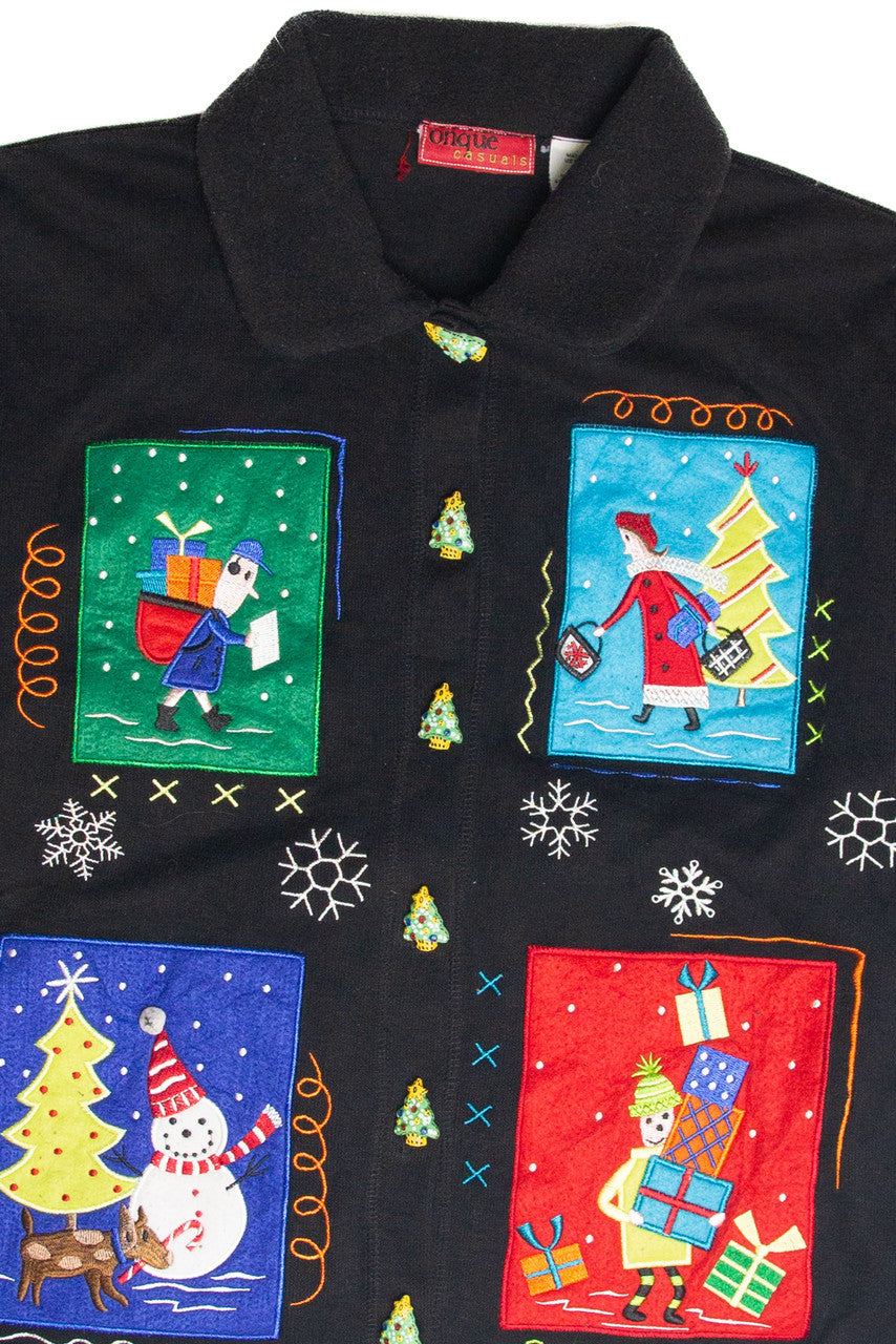 Vintage Black Ugly Christmas Cardigan 63081