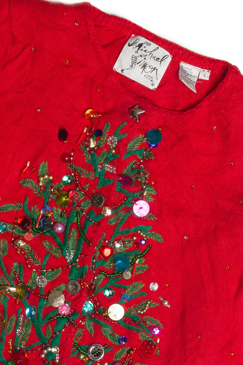 Vintage Red Ugly Christmas Cardigan 62340