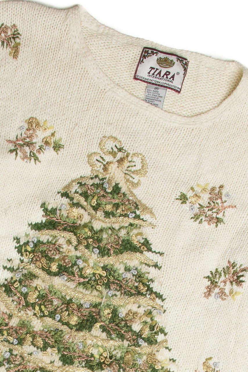 Vintage White Ugly Christmas Sweater 59696