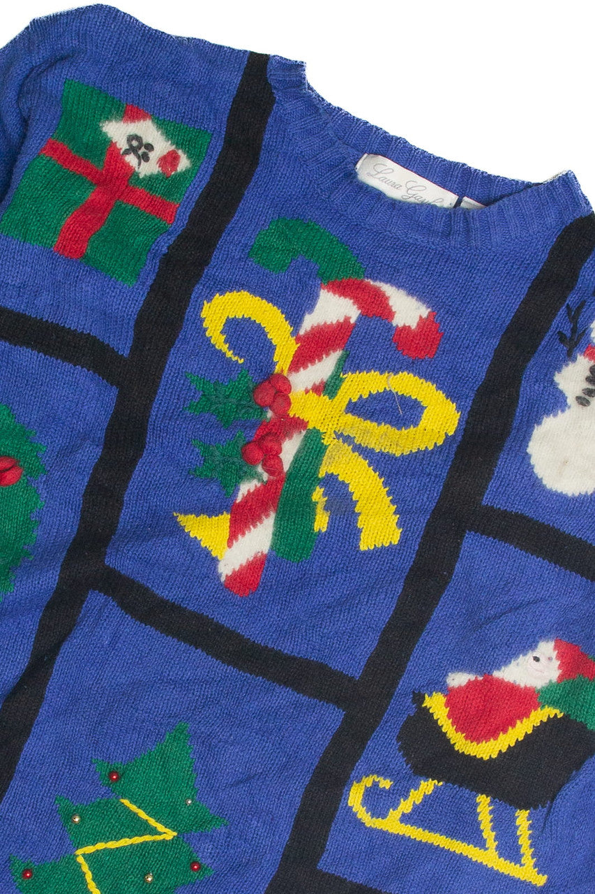 Vintage Blue Ugly Christmas Sweater 62393