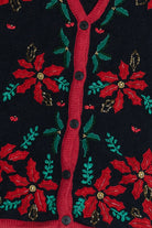Vintage Bobbie Brooks Poinsettias Ugly Christmas Vest (1990s)
