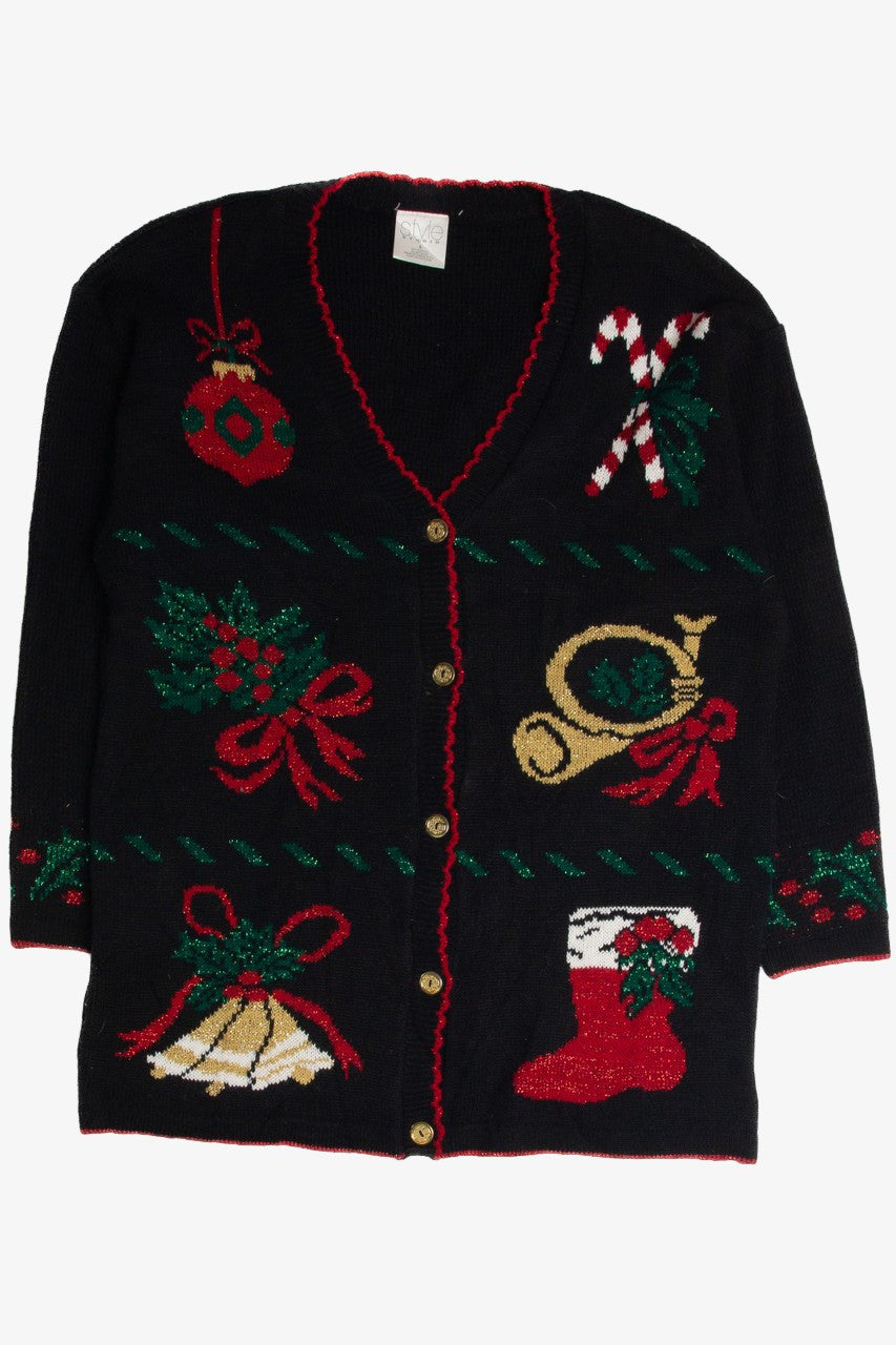 Vintage Black Ugly Christmas Cardigan 62871
