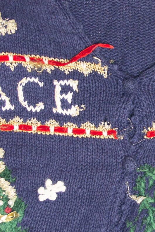Vintage Blue Ugly Christmas Cardigan 63198