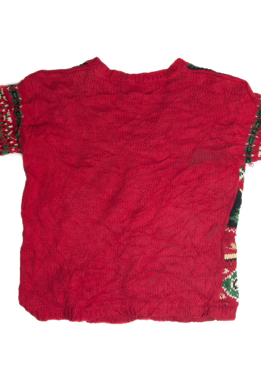 Vintage Red Ugly Christmas Cardigan  Ugly Christmas Sweater