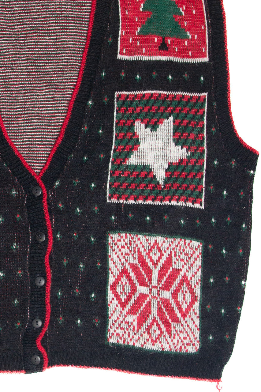 Vintage Black Ugly Christmas Vest 61814