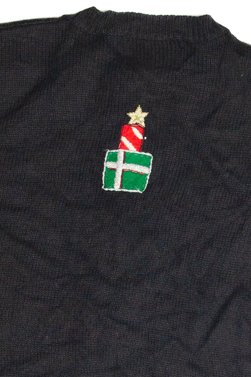 Vintage Black Ugly Christmas Cardigan 63341