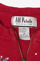 Vintage Red All Points Snowmen Skiing Ugly Christmas Vest (1990s)