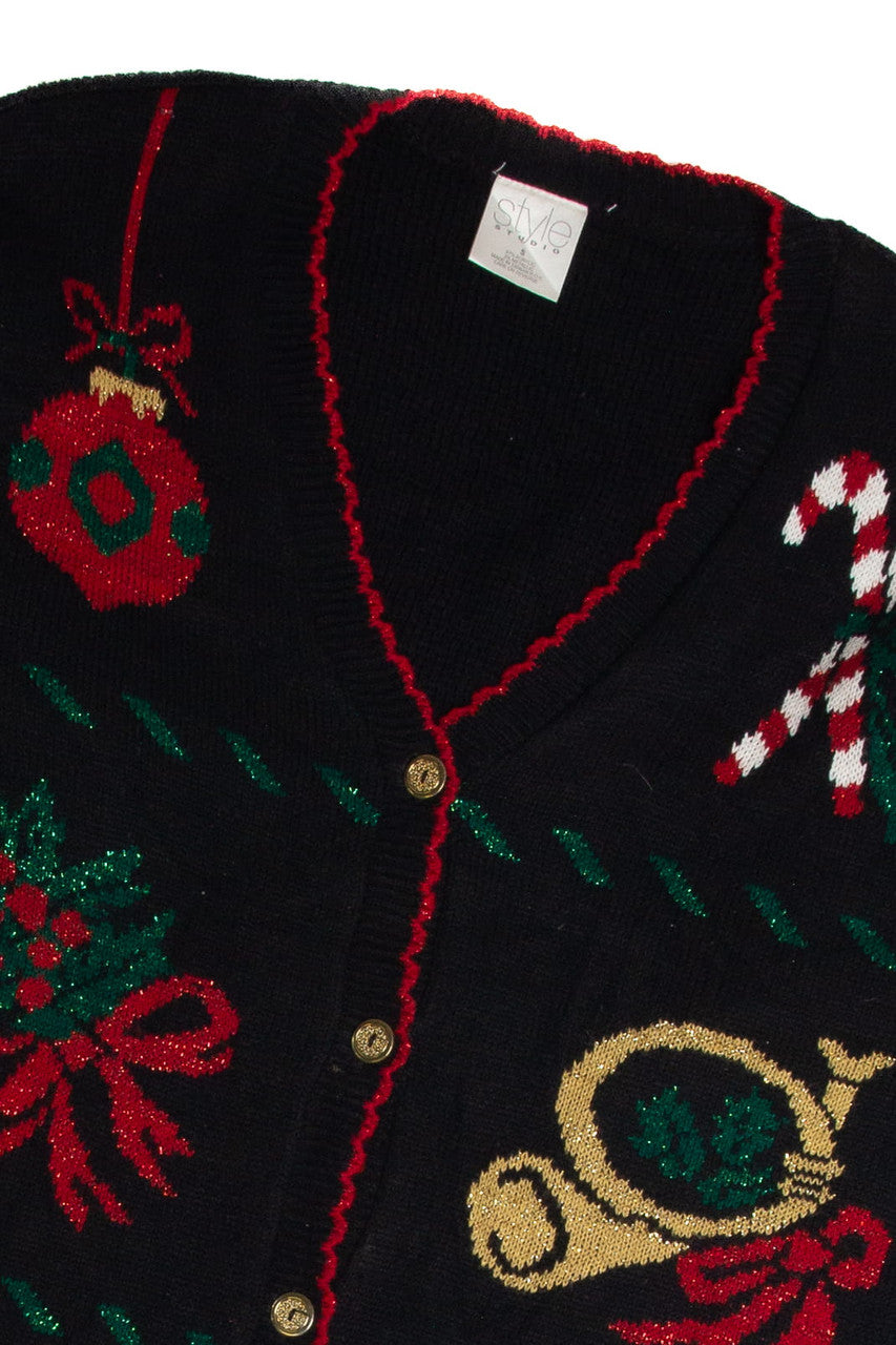 Vintage Black Ugly Christmas Cardigan 62871