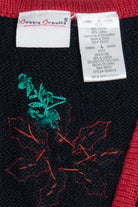 Vintage Bobbie Brooks Poinsettias Ugly Christmas Vest (1990s)
