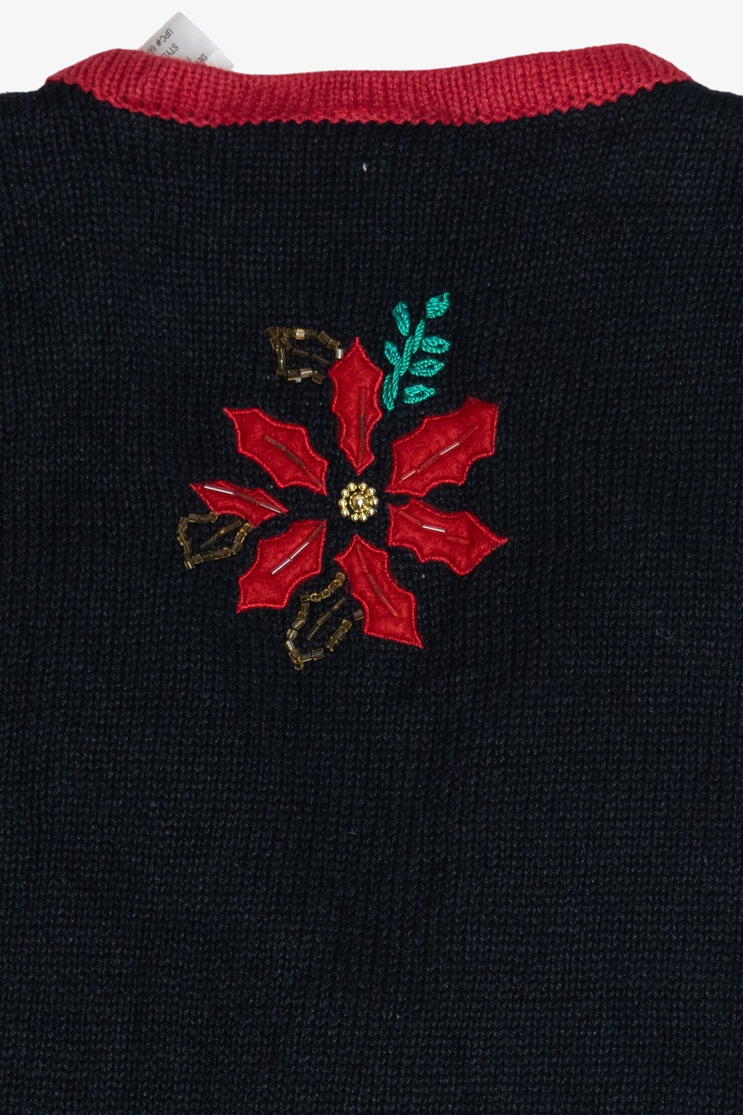 Vintage Bobbie Brooks Poinsettias Ugly Christmas Vest (1990s)