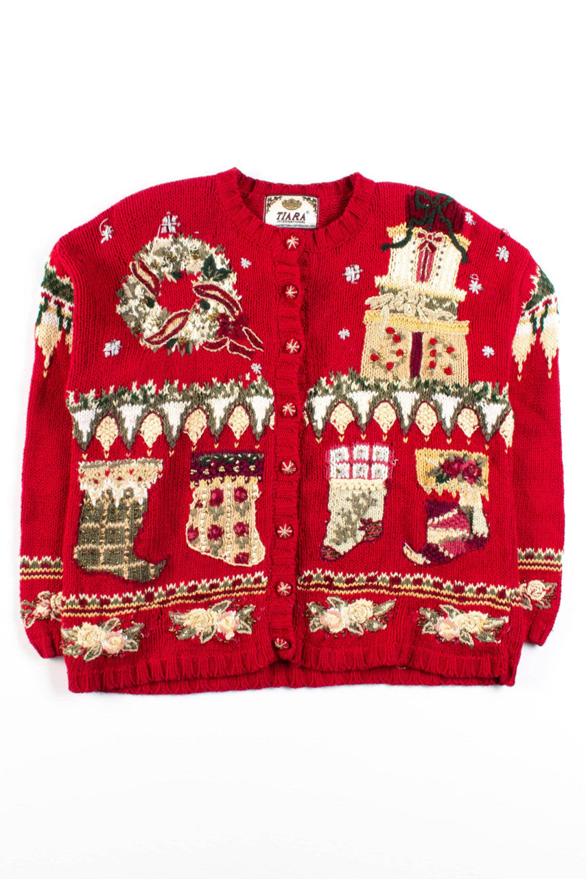 Red Ugly Christmas Cardigan 56329