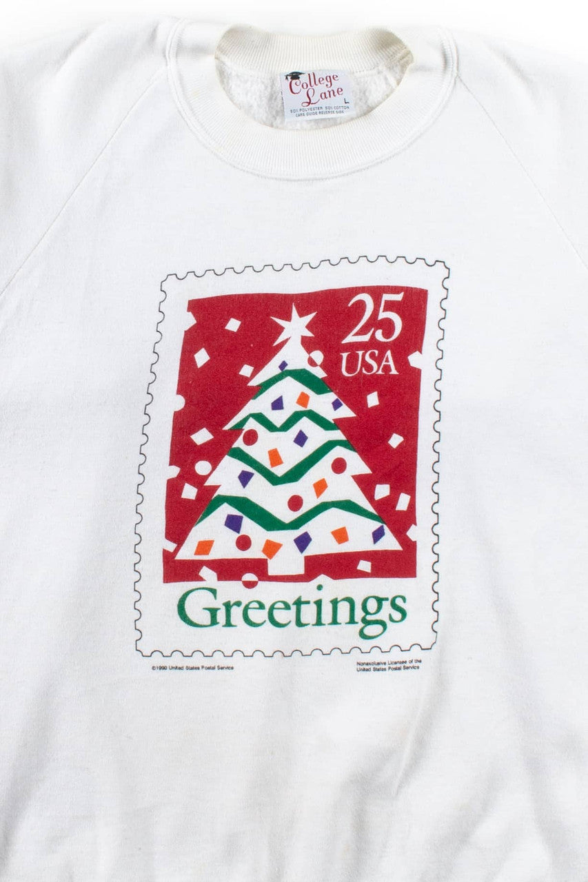 USPS Stamp Ugly Christmas Sweatshirt 56434