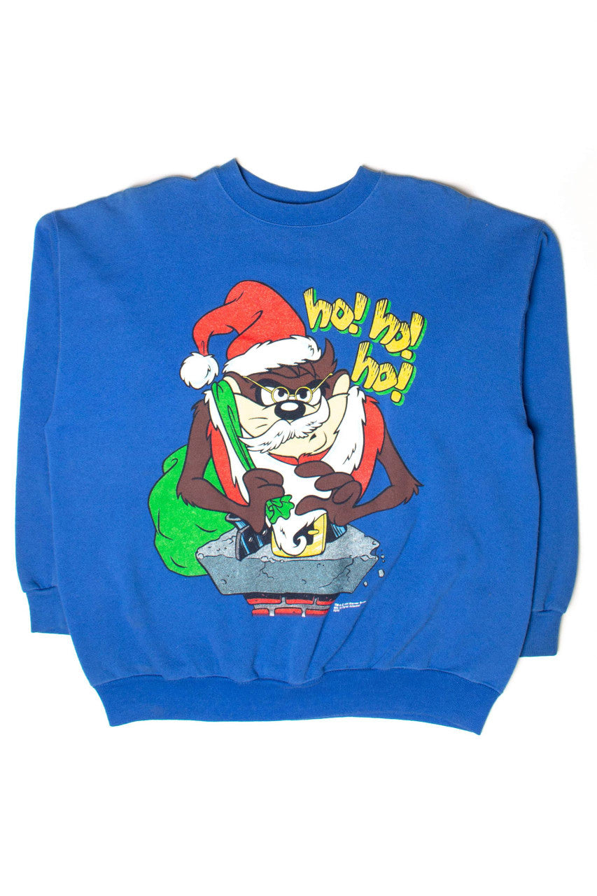 Vintage Taz Ho! Ho! Ho! Christmas Sweatshirt (1994)