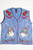 Blue Ugly Christmas Sweater Vest 4