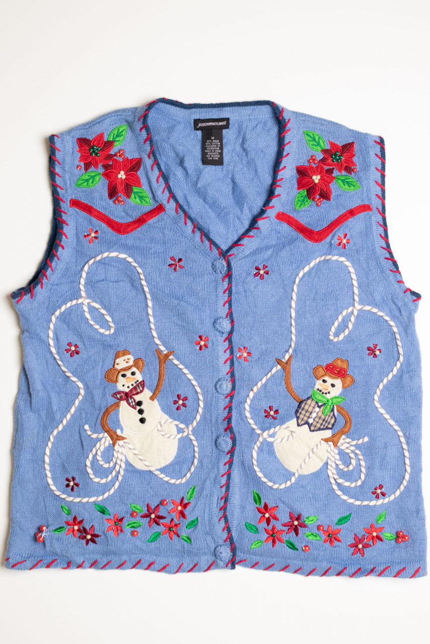 Blue Ugly Christmas Sweater Vest 4