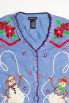 Blue Ugly Christmas Sweater Vest 4