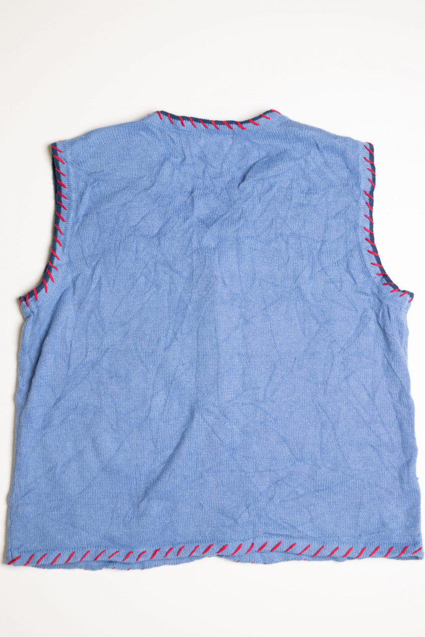 Blue Ugly Christmas Sweater Vest 4