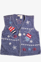 Blue Ugly Christmas Sweater Vest 2