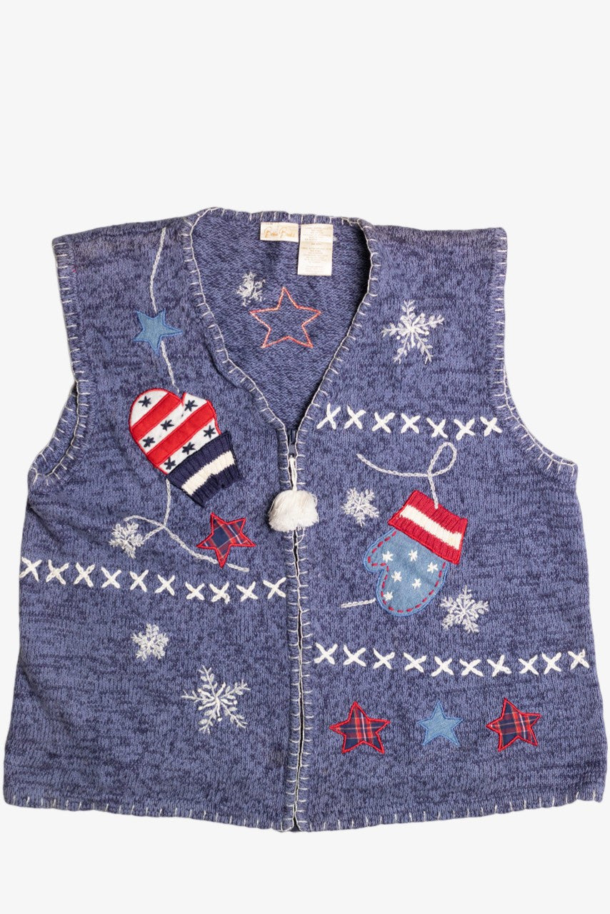 Blue Ugly Christmas Sweater Vest 2