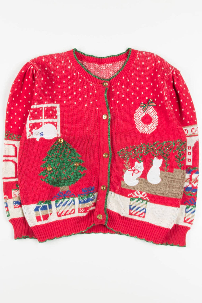 Red Cats Ugly Christmas Cardigan 57087