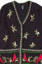 Black Cardinals Ugly Christmas Cardigan 57109