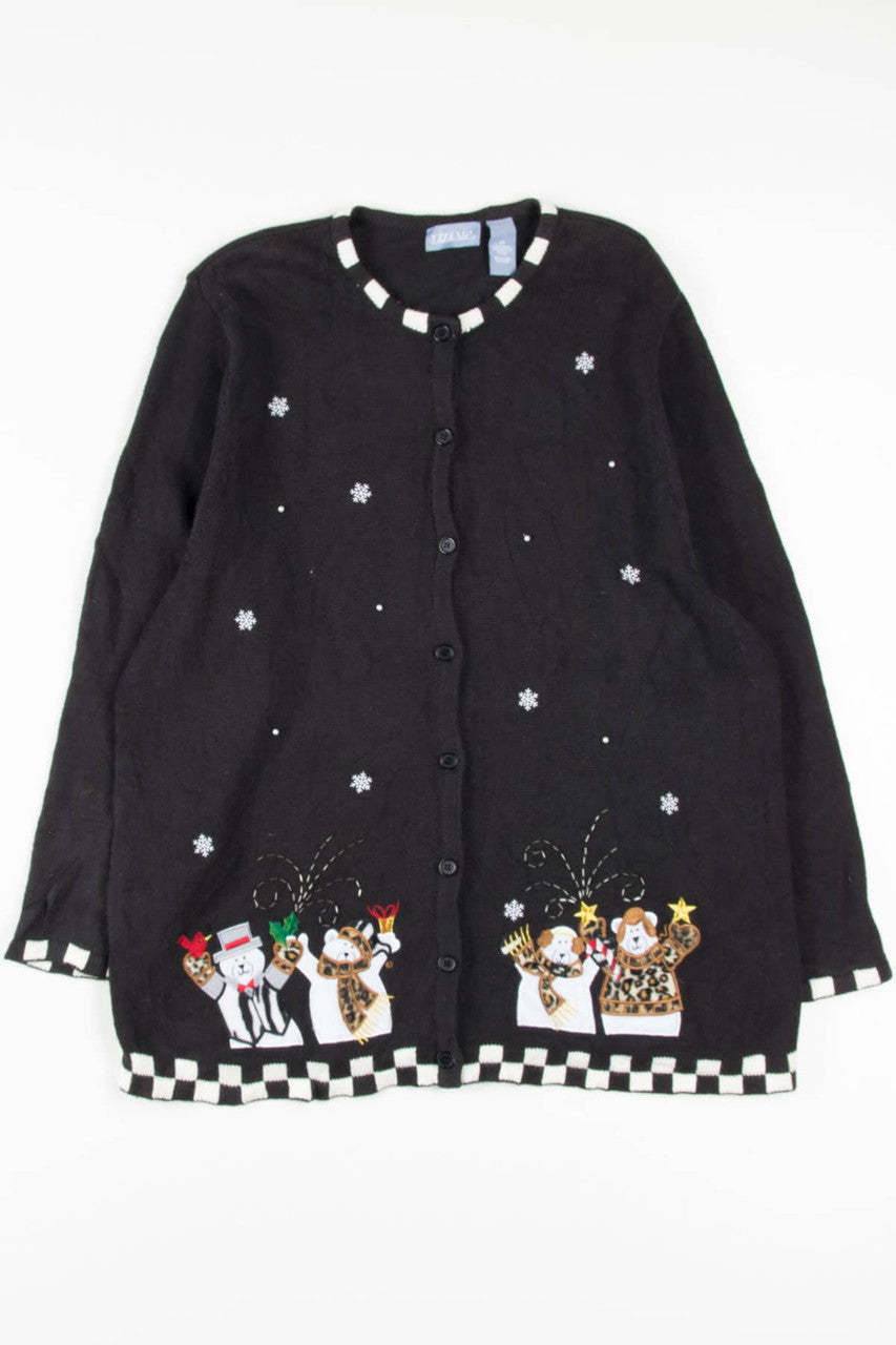 Black Bears Ugly Christmas Cardigan 57118