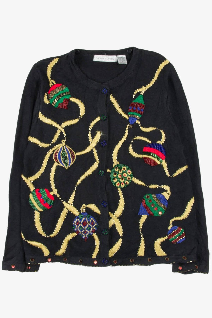Black Ornaments Ugly Christmas Cardigan 57155