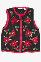 Black Poinsettia Ugly Christmas Vest 57170