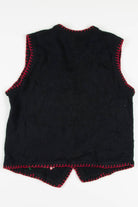 Black Poinsettia Ugly Christmas Vest 57223