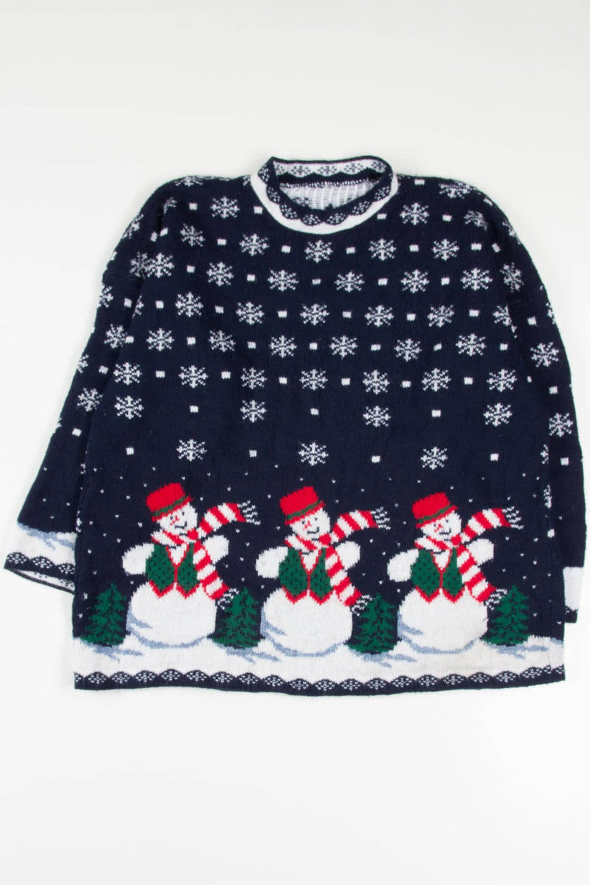 Blue Snowmen Ugly Christmas Pullover 57283