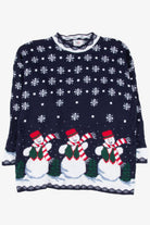 Blue Snowmen Ugly Christmas Pullover 57285