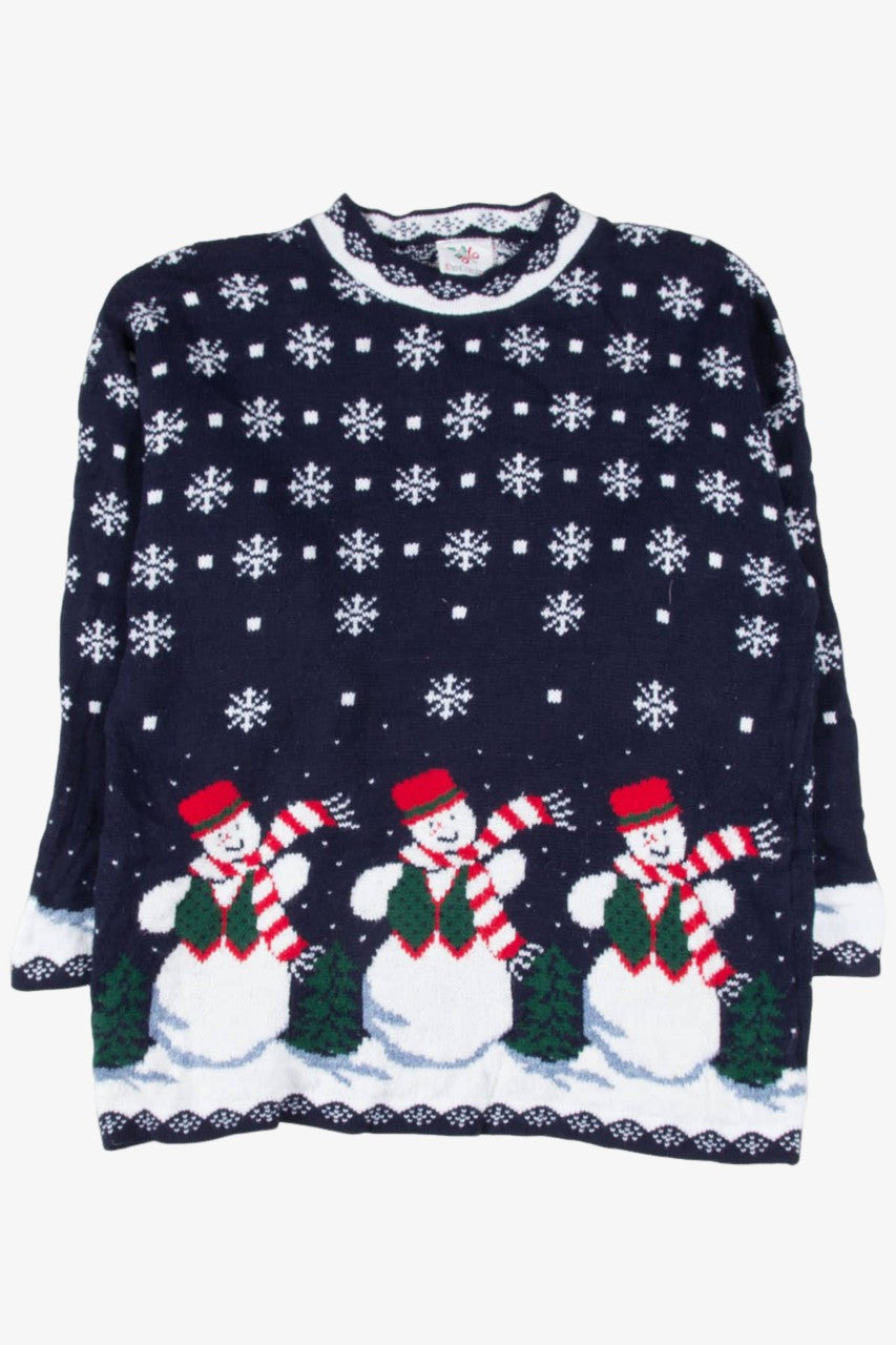 Blue Snowmen Ugly Christmas Pullover 57285