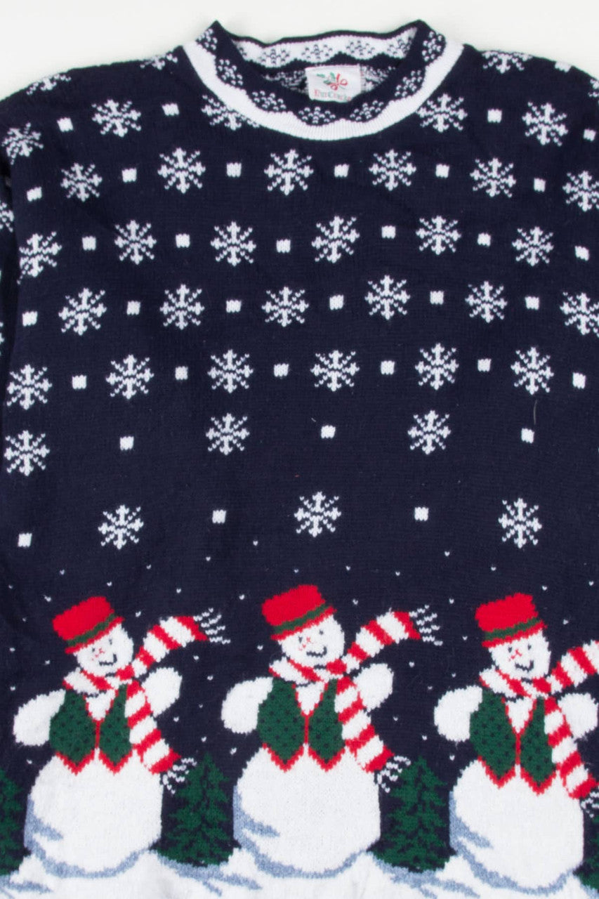 Blue Snowmen Ugly Christmas Pullover 57285